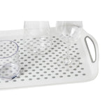 EGOUTTOIR A VAISSELLE PLIABLE AVEC PLATEAU DROPPER FOLD-AWAY GRIS BLANC - BRUNNER