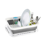 EGOUTTOIR A VAISSELLE PLIABLE AVEC PLATEAU DROPPER FOLD-AWAY GRIS BLANC - BRUNNER