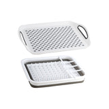 EGOUTTOIR A VAISSELLE PLIABLE AVEC PLATEAU DROPPER FOLD-AWAY GRIS BLANC - BRUNNER