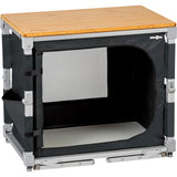 MEUBLE DE CUISINE CUBE AZABACHE 2 ETAGERES PARE-FEU AVEC PIEDS NOIR - BRUNNER