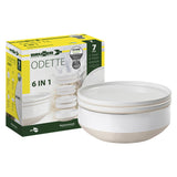 PACK VAISSELLE 6 EN 1 ODETTE BLANC 7 PIECES ANTIGLISSE - BRUNNER