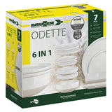 PACK VAISSELLE 6 EN 1 ODETTE BLANC 7 PIECES ANTIGLISSE - BRUNNER