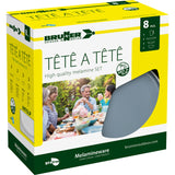PACK VAISSELLE TETE A TETE DOLOMIT BLEU 8 PIECES ANTIGLISSE - BRUNNER
