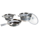 SET CUISINE PLIABLE VOLCANO FOLD-AWAY 4 PIECES SILICONE ET ACIER - BRUNNER