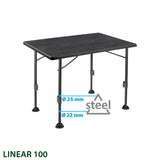 TABLE LINEAR BLACK 100 - 100 x 68 x 83 - BRUNNER