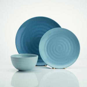 KIT MELAMINE 12 PIECES NUANCES DE BLEU