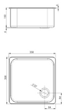 CLA1403 - Cuve carré 360x360x150 mm