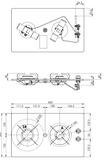 PV1357-S - Réchaud plaque verre 2 feu sans couvercle 300x500mm