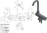 RB1853 - Robinet eau froide/chaude laiton chromé  Diam.28-34mm