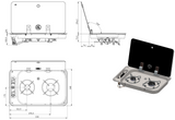 FC1336-P - Réchaud 2 feux avec couvercle 530x340mm