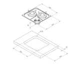 PC1321-S - Réchaud 2 feux sans couvercle 350x320mm