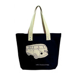 SAC DE PLAGE CANVAS VW T1 NOIR - 43 X 40 X 10 CM